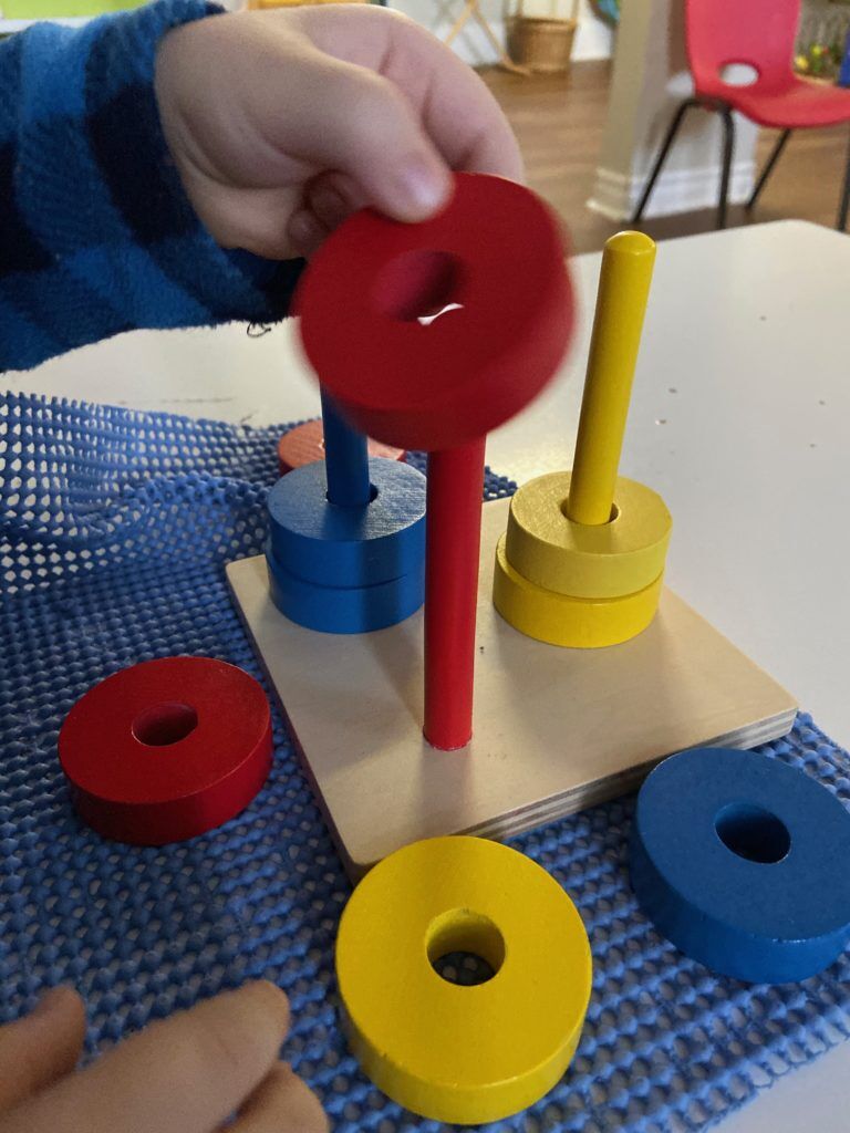 Coloured Discs on Dowels