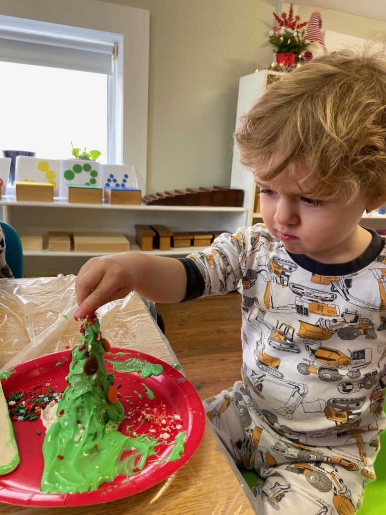 Pyjama Day, Christmas Cone Decorating, Learning Tree Montessori.